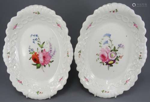Two early nineteenth century porcelain hand-painted and moul...