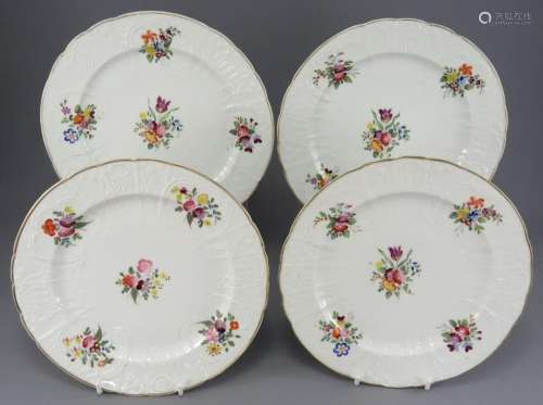 A set of four early nineteenth century porcelain hand-painte...