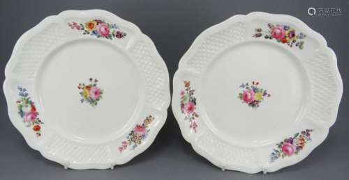 Two early nineteenth century porcelain hand-painted plates, ...