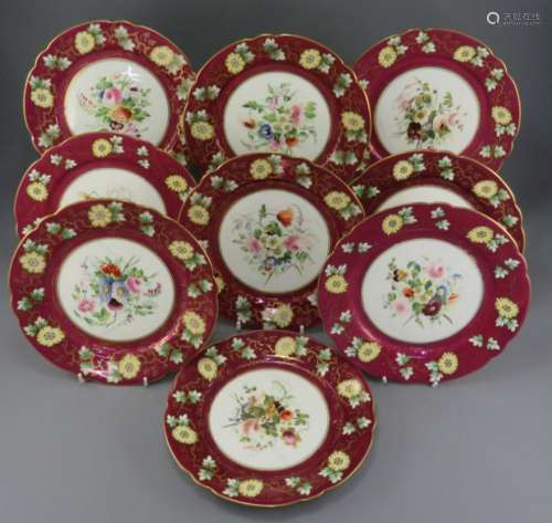 A group of mid-nineteenth century porcelain hand-painted Sam...
