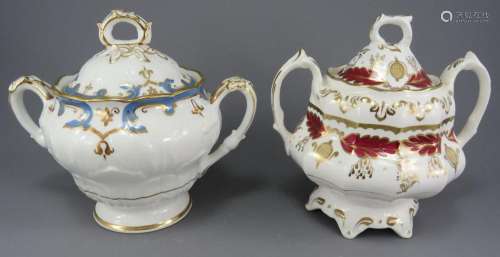 Two early to mid-nineteenth century porcelain hand-decorated...