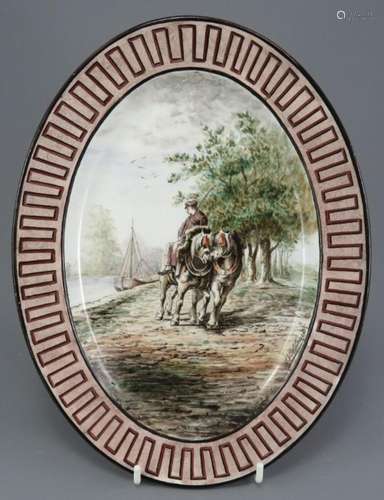 A mid-nineteenth century hand-painted earthenware French dis...