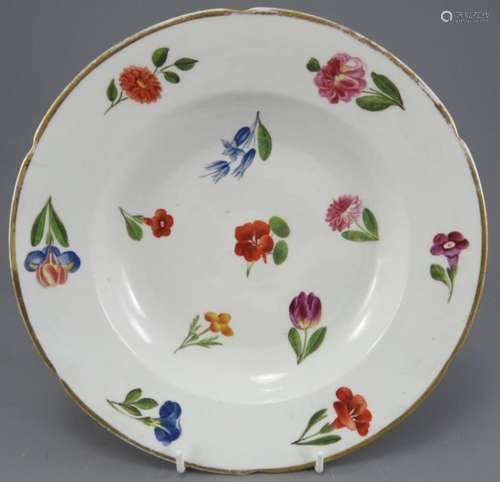 An nineteenth century porcelain hand-painted soup dish, c. 1...