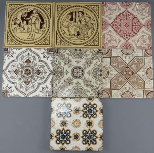 A group of late nineteenth century transfer-printed tiles, c...