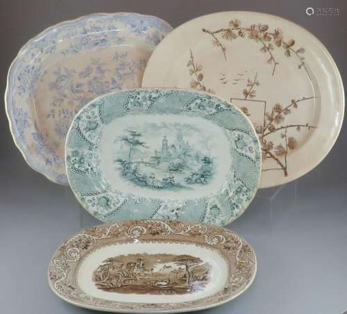 A group of mid-nineteenth century transfer-printed platters ...