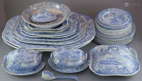 A comprehensive early nineteenth century blue and white tran...