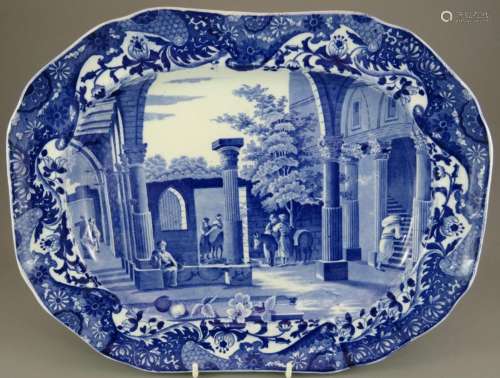 An uncommon late nineteenth century blue and white transfer-...