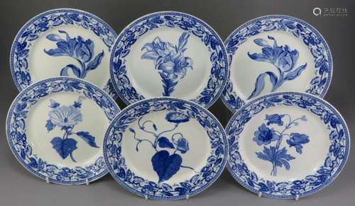 A group of early nineteenth century blue and white transfer-...