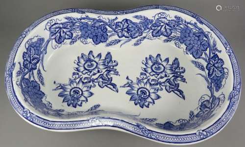 A mid-nineteenth century blue and white transfer-printed flo...