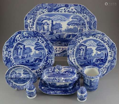 A group of early twentieth century blue and white transfer-p...
