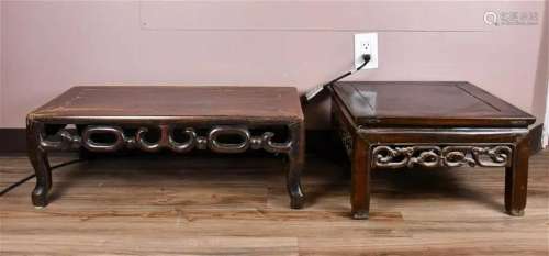 A Group of Two Hardwood Low Tables 19thC