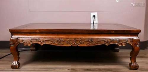 A Hardwood Low Kang Table Qing