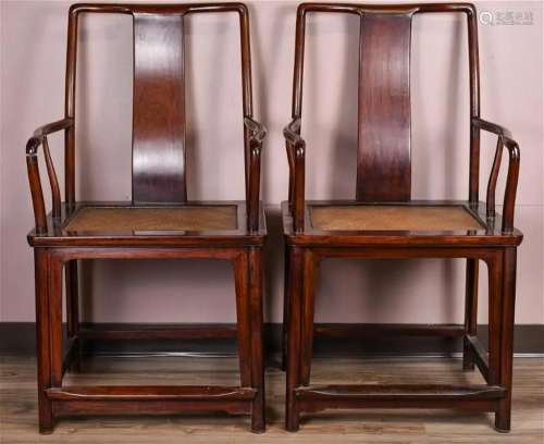 A Pair Of Hardwood Armchairs, Republic Period