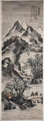 He Zhixiang(Qing) Landscapes Hangling Scroll