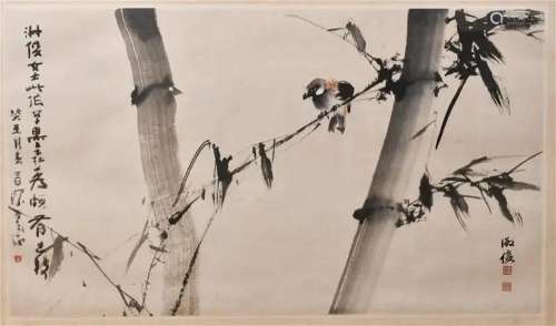 Pan Shujun(1926-2015) Bird Bamboo Yang Shanshen