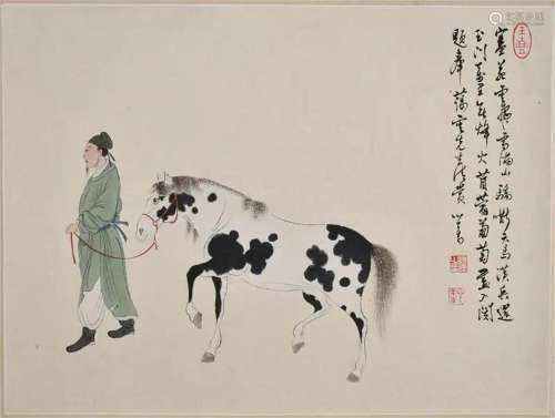 Pu Ru (1896-1963) Man and A Horse