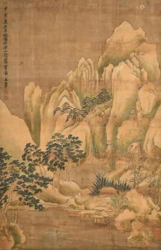 After Wang Cui (1632-1717) Landscape Hanging Scrol