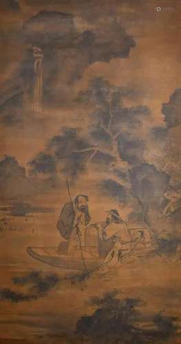 Unknown Artist Fishermen Hanging Scroll