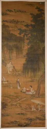 After Tang Yin (1470-1524) Landscape Hanging Scrol