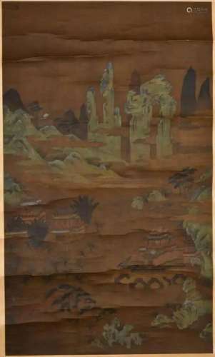 After Zhaoqian Li (1127-1162) Landscape & Pavilion