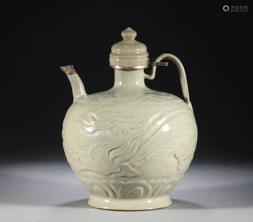 中國古代，青瓷龍紋執壺
