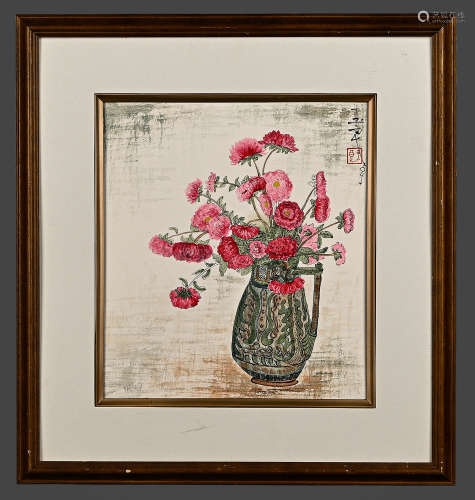 潘玉良（花卉图）纸实木镜框