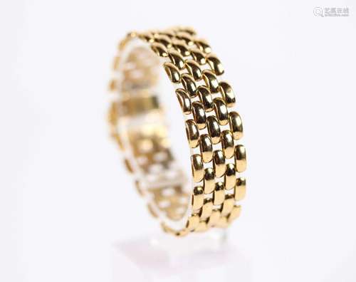 Bracelet souple en or jaune (750), maille articulée, 26.4 gr