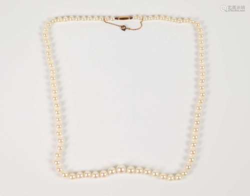 Collier de perles de culture en chute, fermoir or jaune (750...