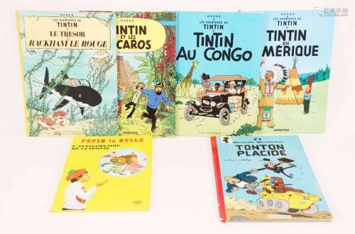 HERGE - Les aventures de Tintin. Réunion de 4 albums compren...