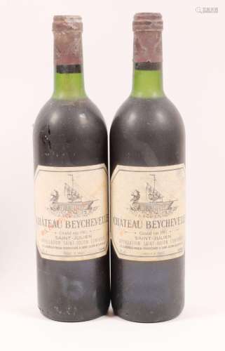 Deux bouteilles de Château Beychevelle (Saint Julien) 1981
