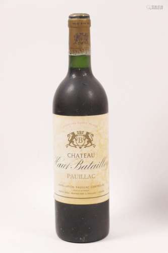 Une bouteille de Château  Haut Batailley (Pauillac) 1984