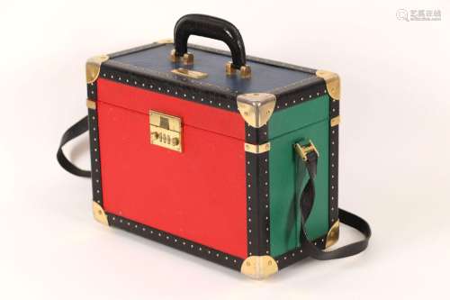 PASCAL MORABITO - Vanity-case en cuir grainé noir, rouge, ve...