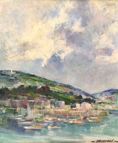 Robert FALCUCCI (1900-1989) « Le petit port » hst 55 x 46