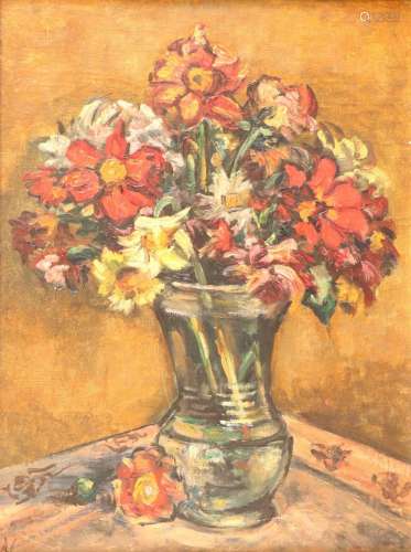 André VILLEBOEUF (1893-1956) « bouquet de fleurs » huile sur...