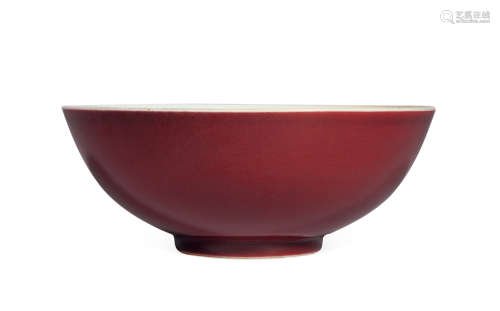清早期 红釉碗