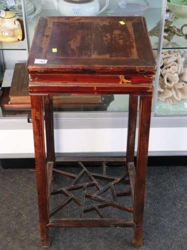 CHINESE ANTIQUE WOODEN SQUARE PLANT STAND, 37 X 37CM X 77CM ...