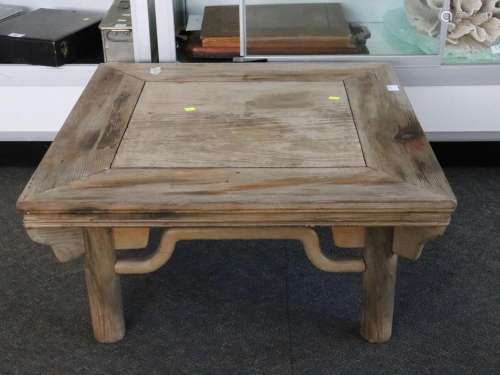 OLD SMALL CHINESE WOODEN KANG TABLE, 70X 70CM X 24CM H, IN N...