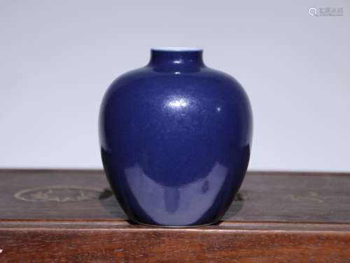 清雍正 霁蓝釉小罐