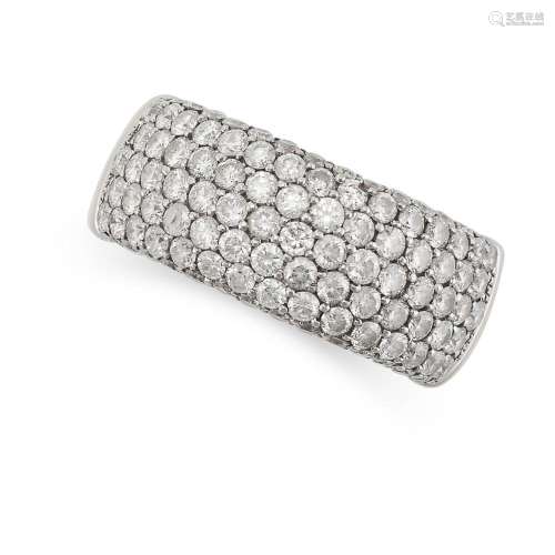 A DIAMOND HALF ETERNITY RING in 18ct white gold, pave set wi...