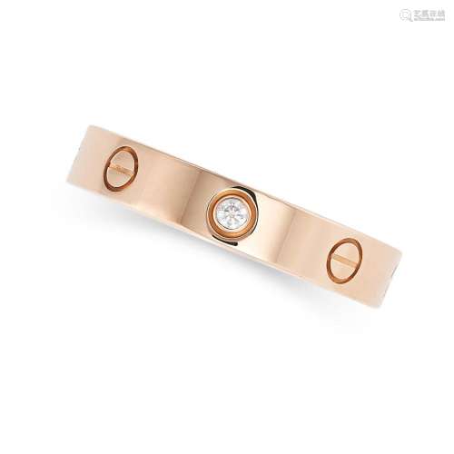 CARTIER, A DIAMOND LOVE RING in 18ct rose gold, one of the s...