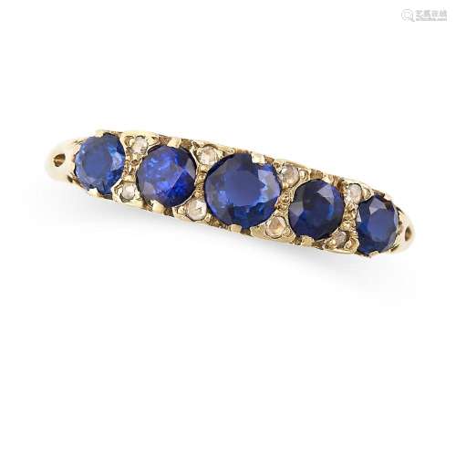 A VINTAGE SAPPHIRE AND DIAMOND RING in 18ct yellow gold, set...