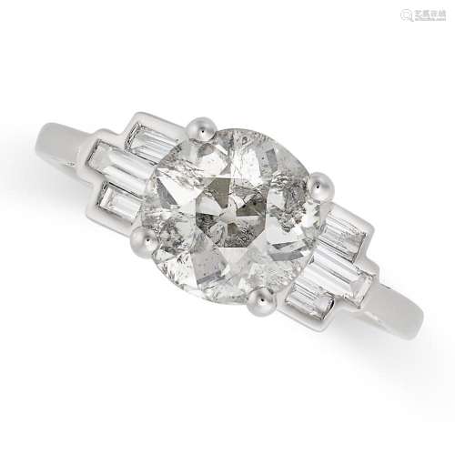 A SOLITAIRE DIAMOND ENGAGEMENT RING in 18ct white gold, set ...