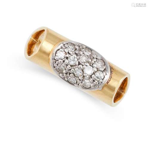 A VINTAGE DIAMOND RING in yellow and white gold, pave set ov...