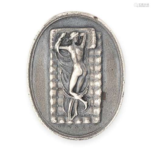 A SILVER CAMEO depicting Hermapradite lying upon a mattress,...