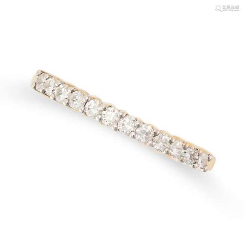 A DIAMOND HALF ETERNITY RING in 18ct yellow gold, set with a...
