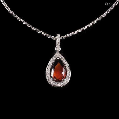 A Fancy Diamond as Pendant with Necklace.