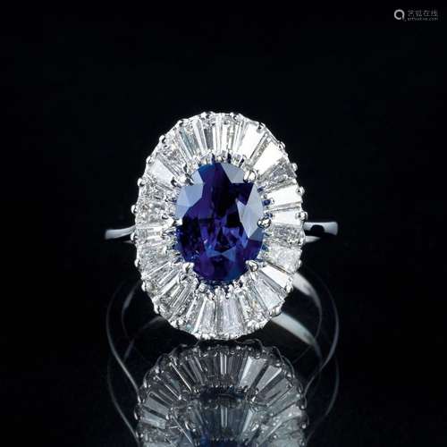 A Sapphire Diamond Ring.