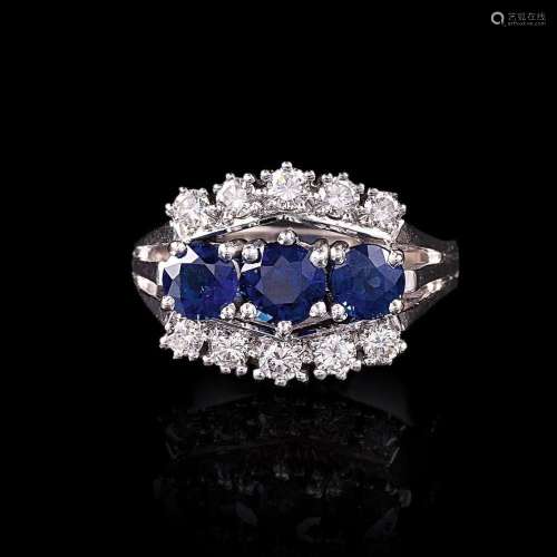 A Sapphire Diamond Ring.