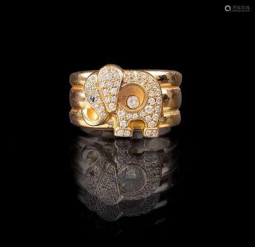 Chopard A Gold Ring  Elephant Happy Diamond .