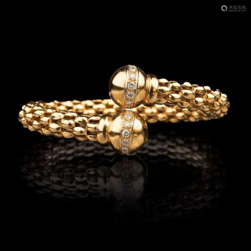 Fope Italy, est. 1929. A Flexi Bracelet with Diamonds.